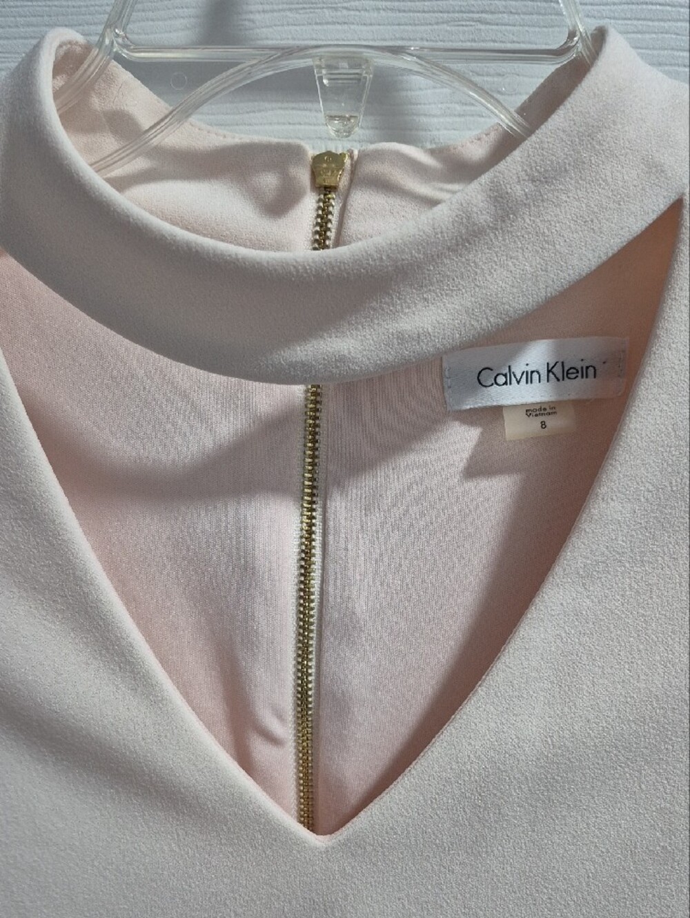 Pink Calvin Klein Blush Pink Sleeveless Mock-Neck Midi Dress - Picture 2 of 6